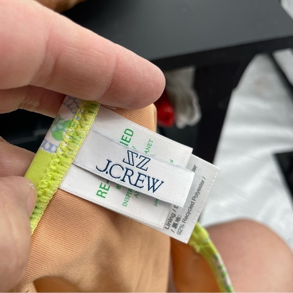 SZ Blockprints X JCrew high-rise full-coverage bikini bottom green paisley Sz S - Picture 3 of 5